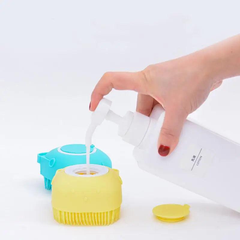 Esponja Para Banho de Silicone com Dispenser