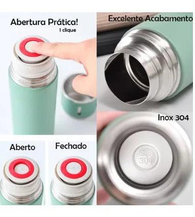 Garrafa Térmica a Vácuo Inox Kit 3 Xícaras de 500ml