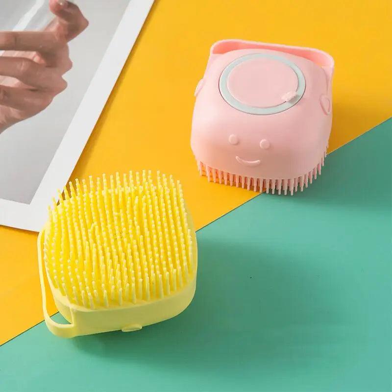 Esponja Para Banho de Silicone com Dispenser