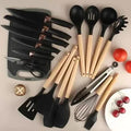 Kit Completo 19 Peças Utensílios de Silicone e Aço Inoxidável para Cozinha