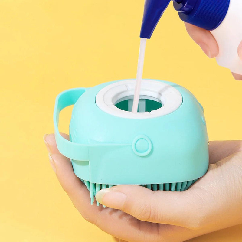 Esponja Para Banho de Silicone com Dispenser