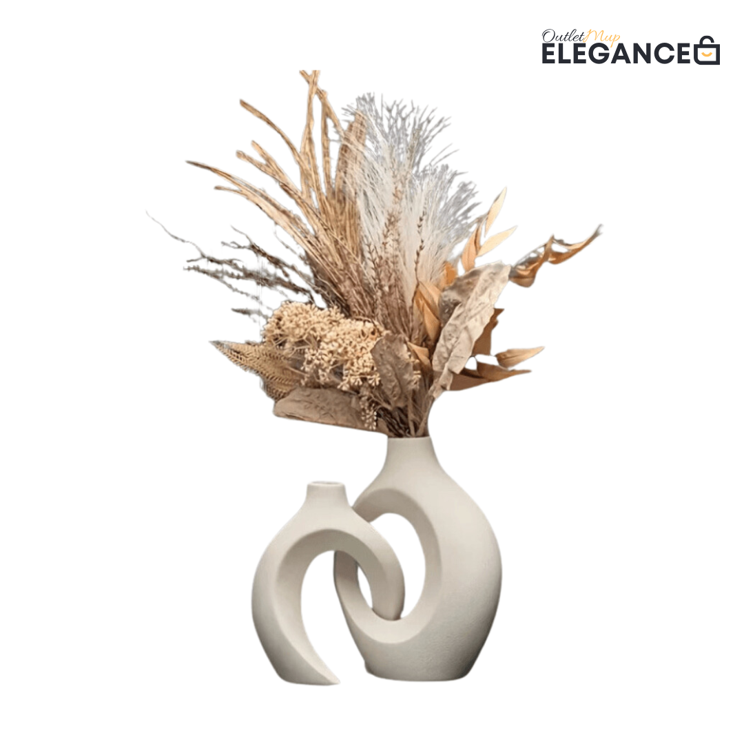 Conjunto 2 Vasos de Cerâmica Moderno para Sala e Prateleira Mup-0032-OutletMup-OutletMup