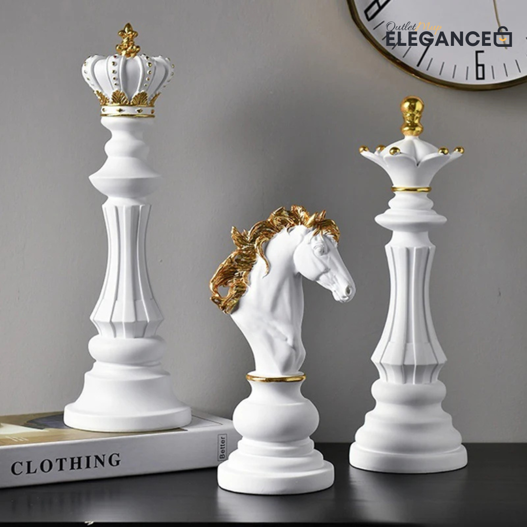Estátuas Decorativas de Xadrez Elegance-0174-OutletMup-OutletMup