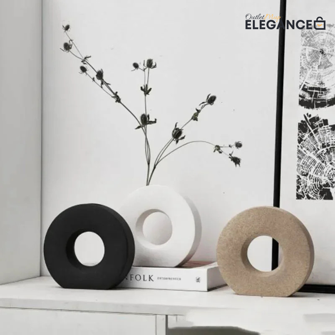 Vaso Donut de Cerâmica Elegance-0183-OutletMup-OutletMup