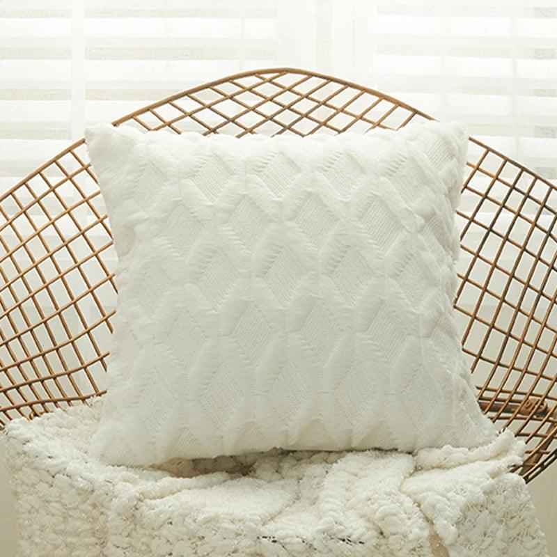 Capa de Almofada em Plush Fluffy 45x45cm Mup-0024-OutletMup-Branco-45x45cm-OutletMup