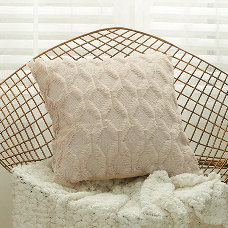 Capa de Almofada em Plush Fluffy 45x45cm Mup-0024-OutletMup-Bege-45x45cm-OutletMup