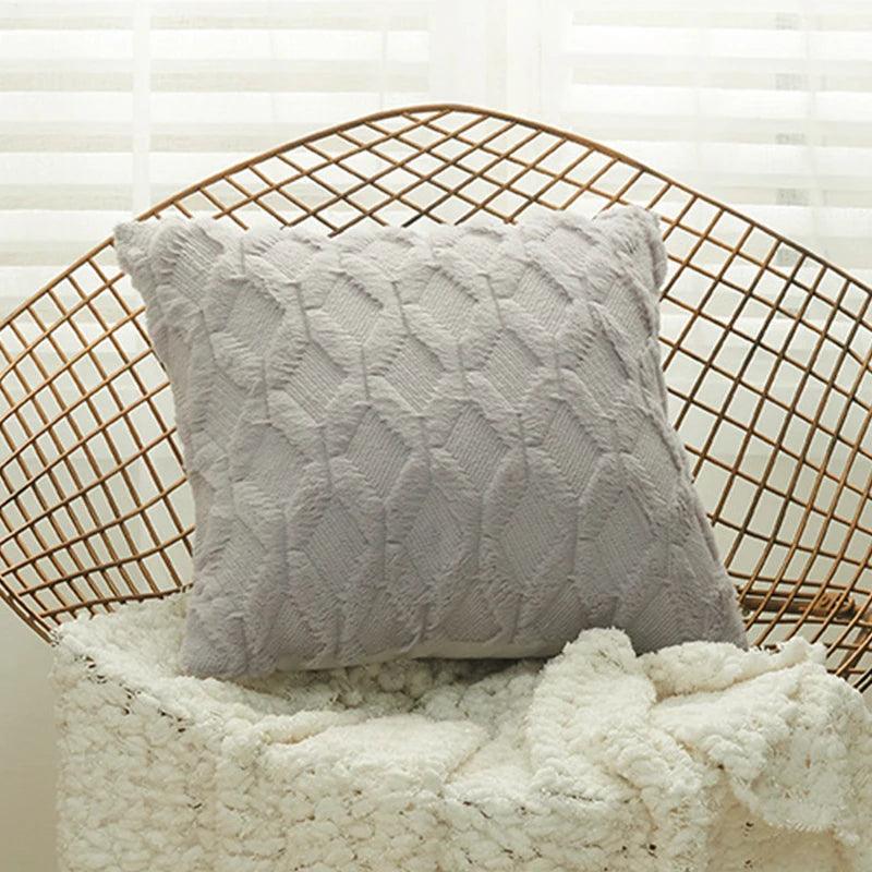 Capa de Almofada em Plush Fluffy 45x45cm Mup-0024-OutletMup-CInza Claro-45x45cm-OutletMup