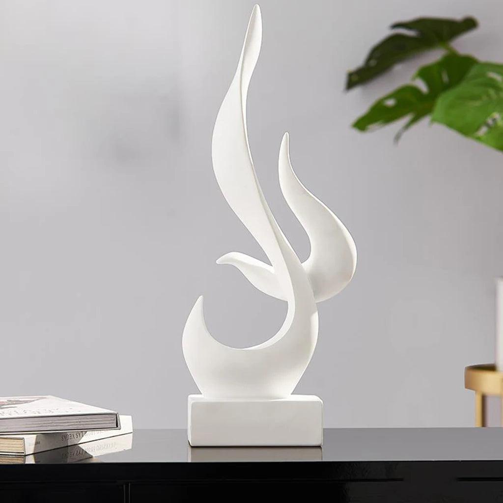 Escultura Abstrata em Resina para Decoração Moderna de Casa e Escritório Mup-0042-OutletMup-Branco-OutletMup