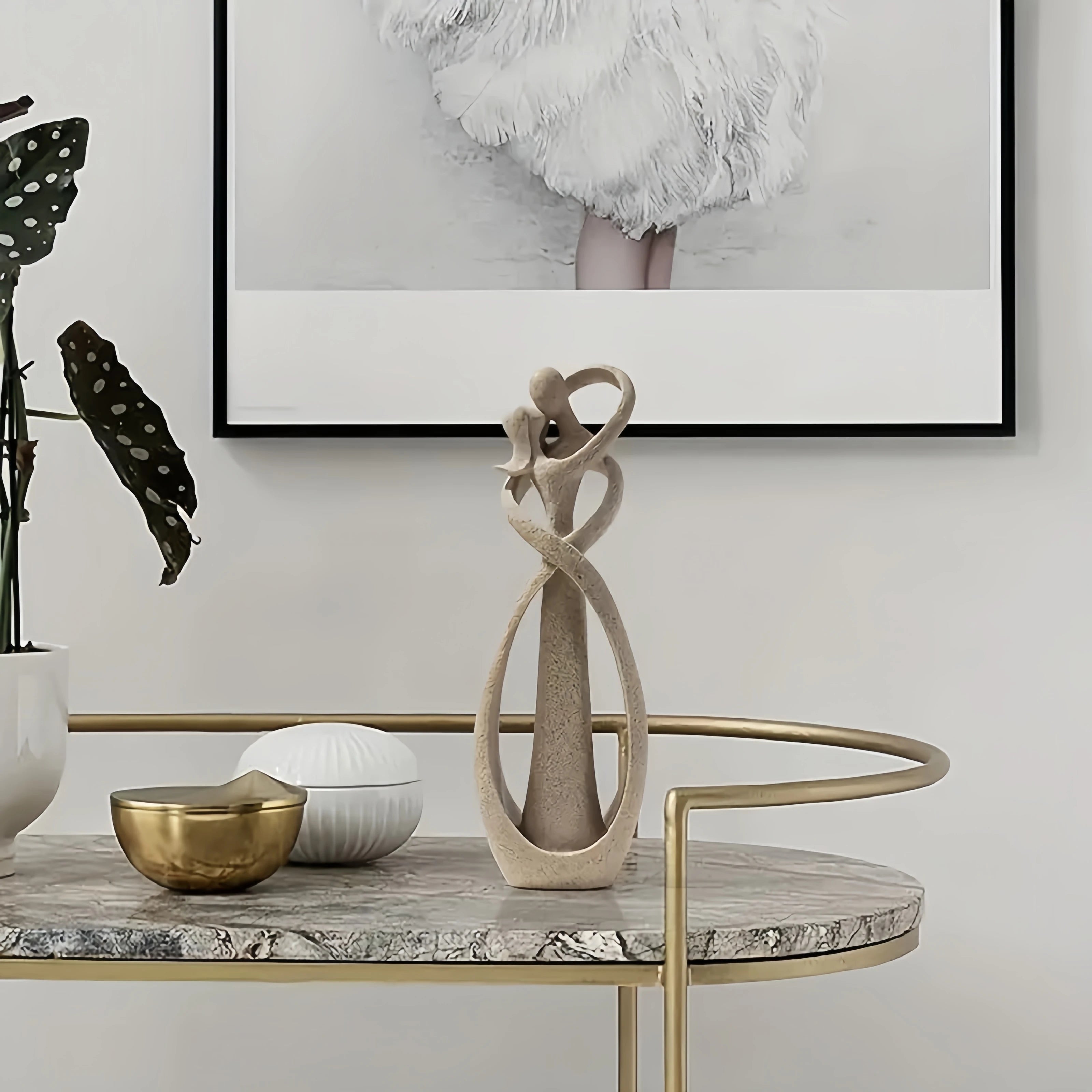 Escultura Abstrata Casal Elegance-0165-OutletMup-OutletMup
