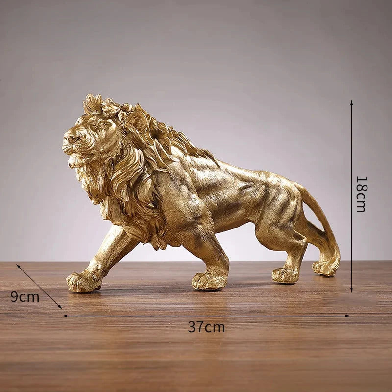 Escultura de Leão Dourado Elegance-0175-OutletMup-OutletMup
