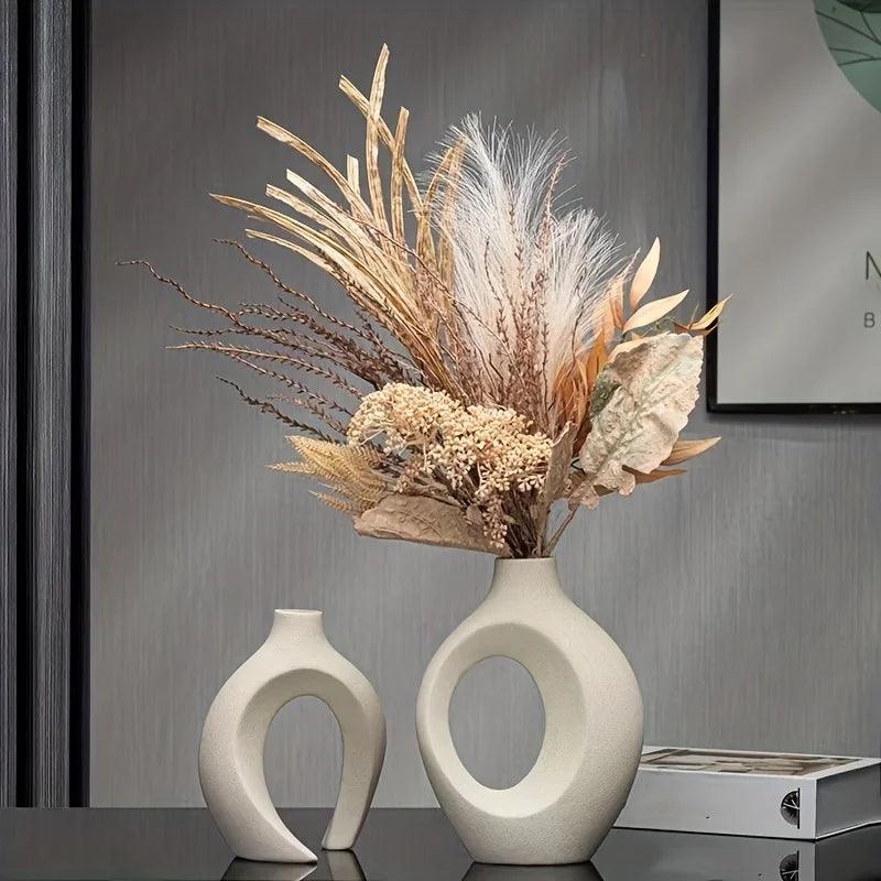 Conjunto 2 Vasos de Cerâmica Moderno para Sala e Prateleira Mup-0032-OutletMup-OutletMup