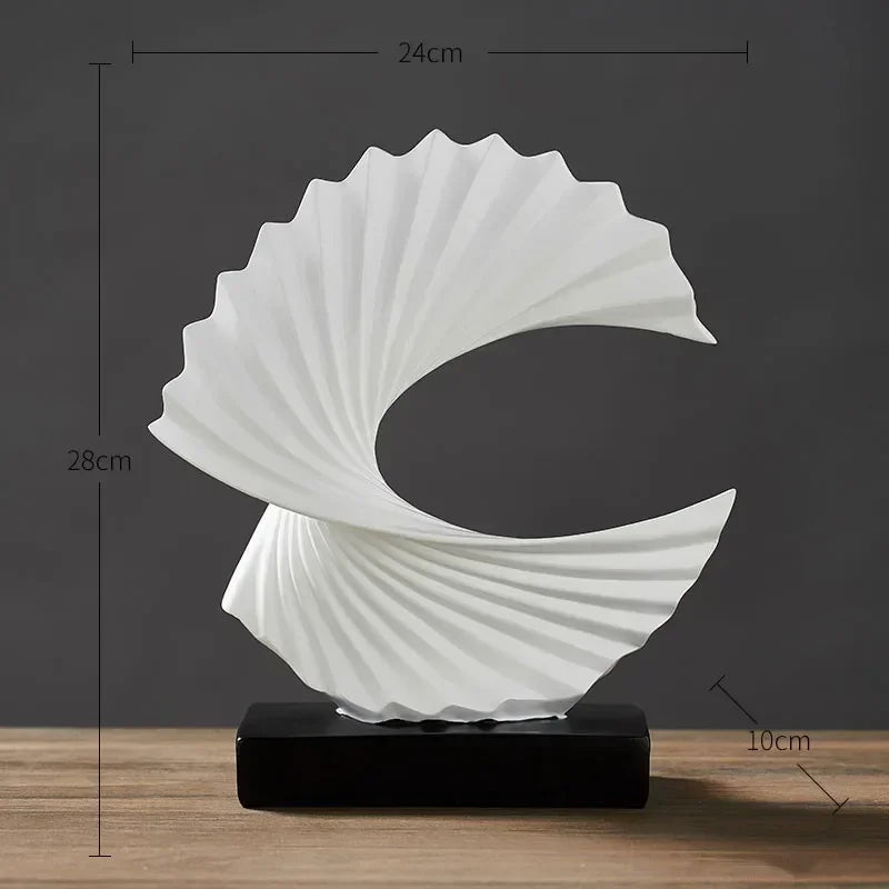 Estátua Abstrata em Resina Elegance-0171-OutletMup-Branco-OutletMup