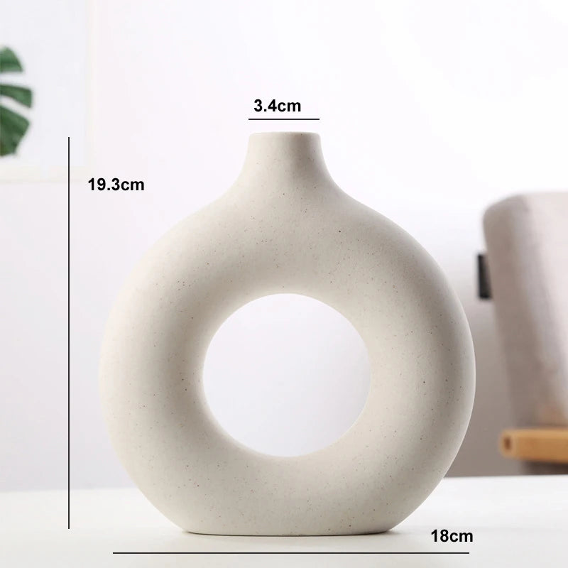 Vaso Redondo Oco de Cerâmica Elegance-0162-OutletMup-Branco-OutletMup