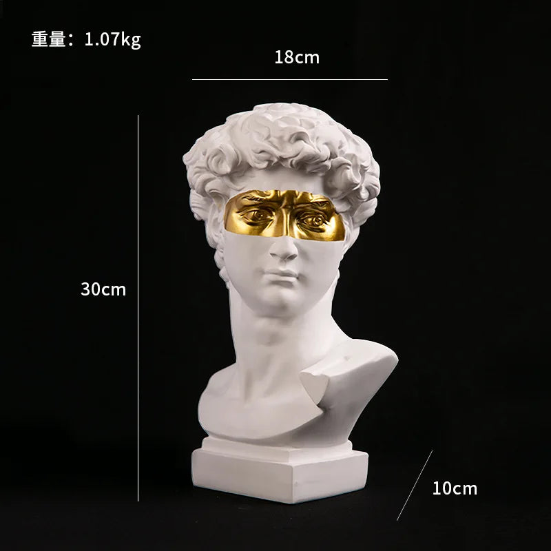 Escultura Cabeça de David Elegance-0173-OutletMup-Dourado-OutletMup