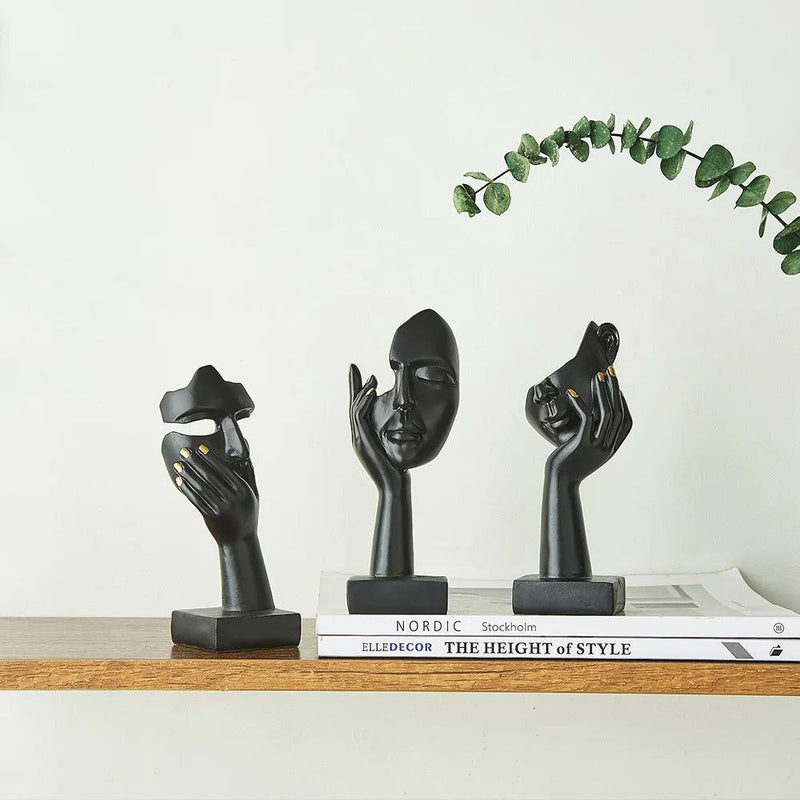 Estátua Abstrata Nórdica em Resina para Decoração Minimalista