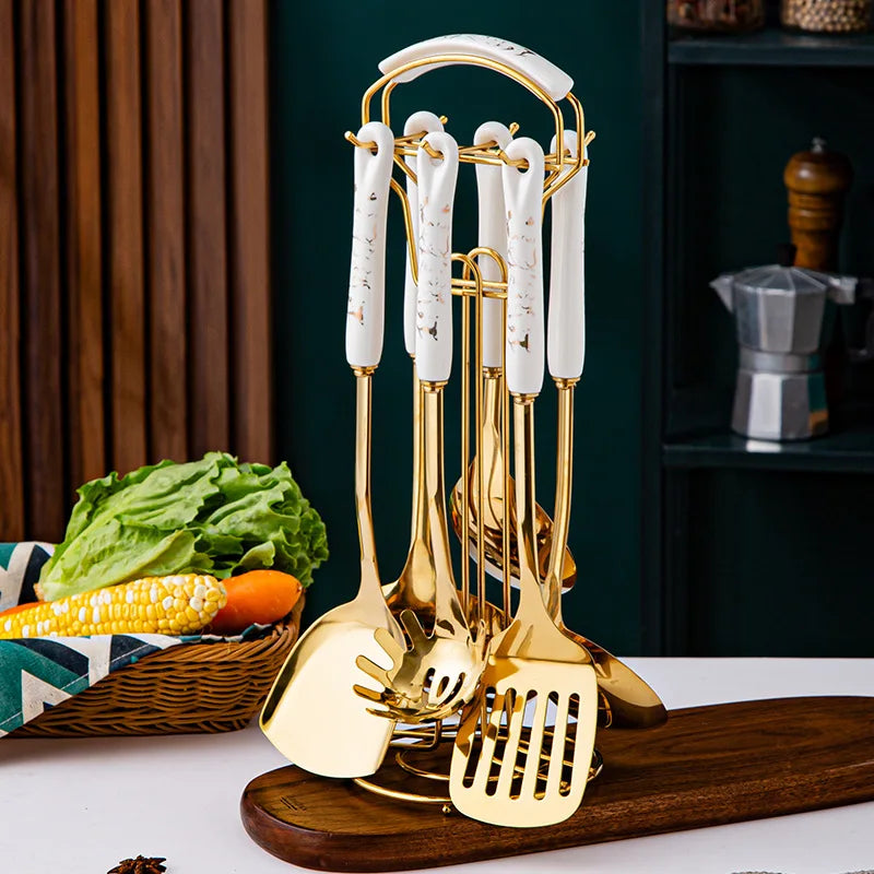 Conjunto de Utensílios para Cozinha em Aço Signature-0164-OutletMup-Branco-OutletMup
