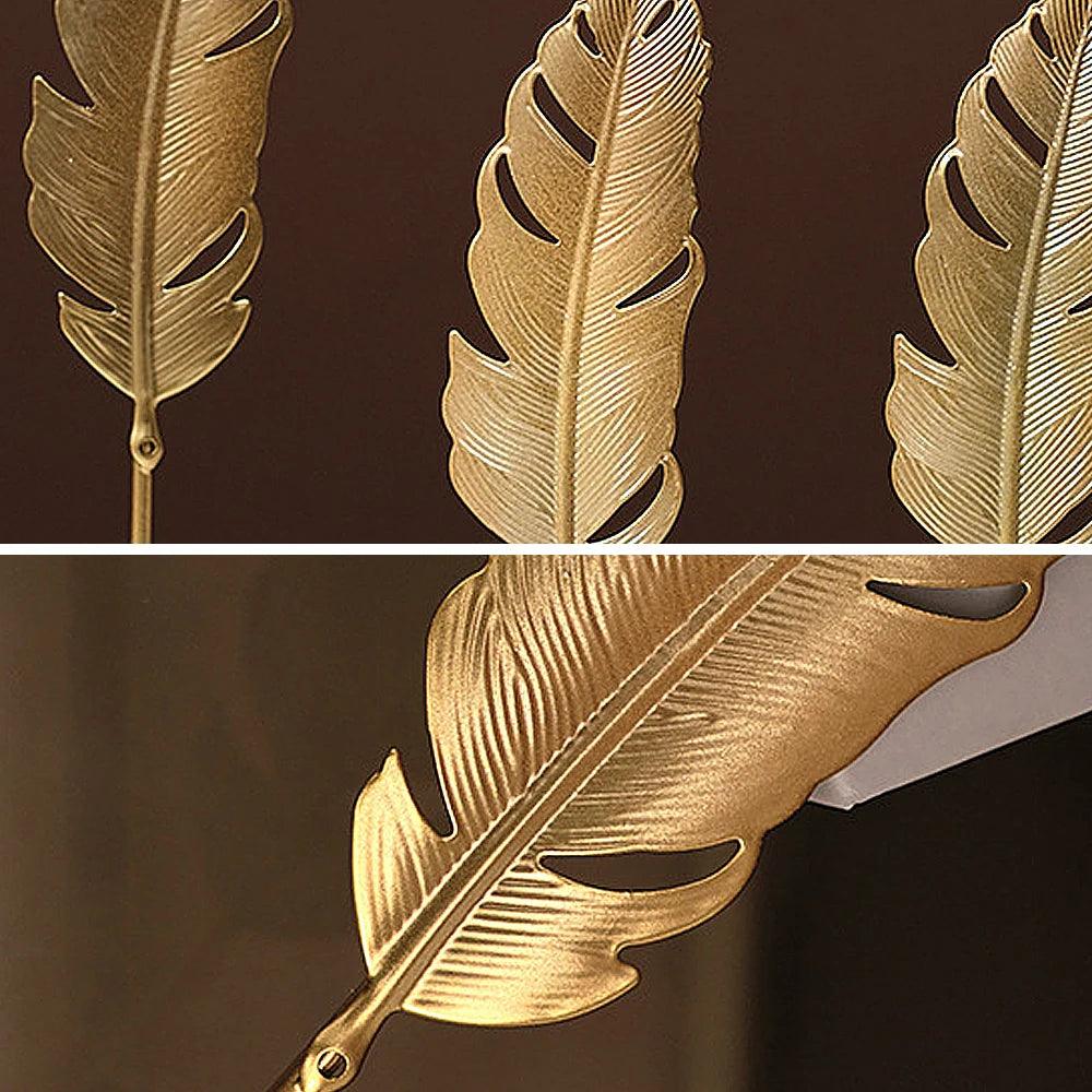 Escultura de Folha de Ginkgo em Ouro Nórdico para Decoração Elegante Mup-0043-OutletMup-OutletMup