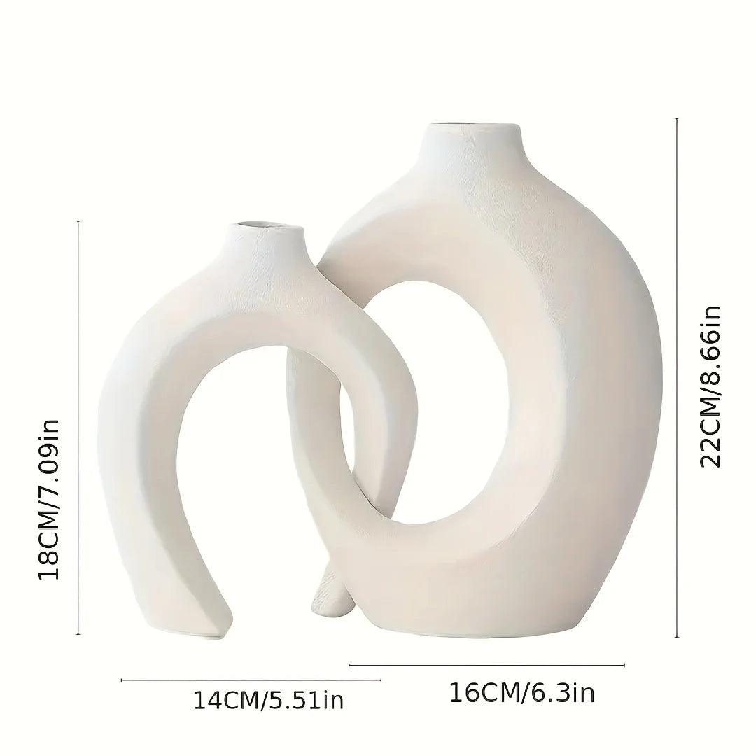Conjunto 2 Vasos de Cerâmica Moderno para Sala e Prateleira Mup-0032-OutletMup-OutletMup