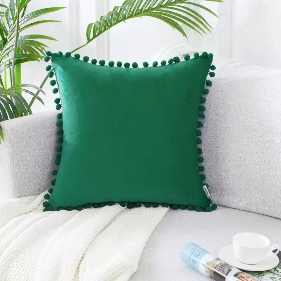 Capa de Almofada de Veludo com Bolinhas Mup-0023-OutletMup-Verde Jade-OutletMup