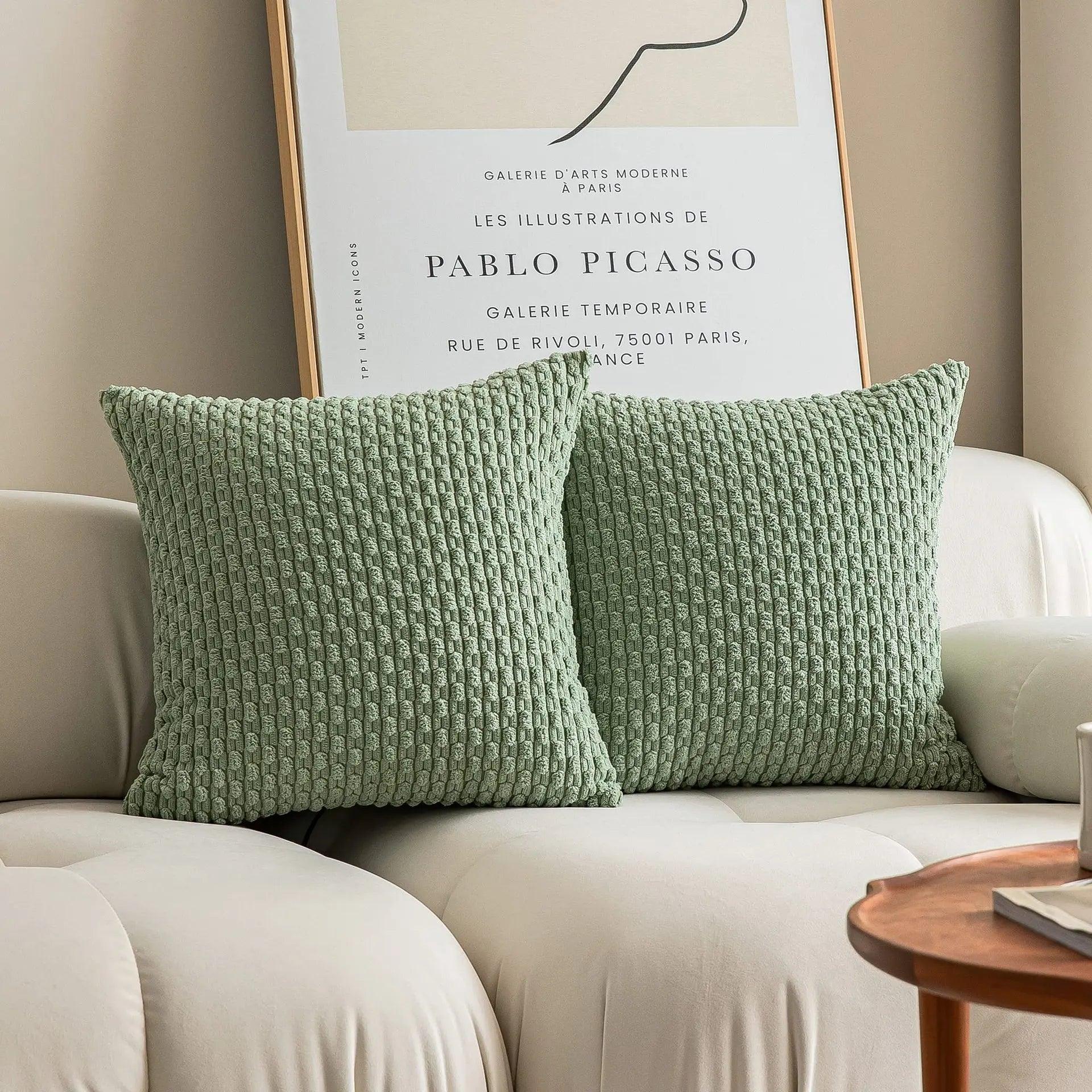 Capa de Almofada 45x45cm – Corduroy Alta Qualidade Mup-0021-OutletMup-Verde-OutletMup