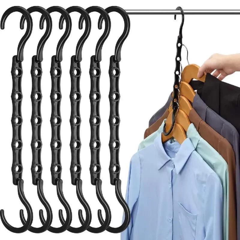 Conjunto de 10 Cabides Economia de Espaço e Suporte para Roupas Pesadas