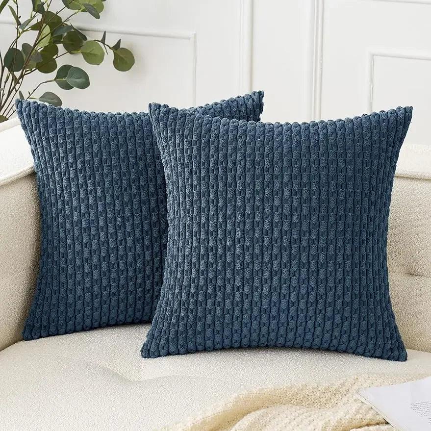 Capa de Almofada 45x45cm – Corduroy Alta Qualidade Mup-0021-OutletMup-Azul Petróleo-OutletMup