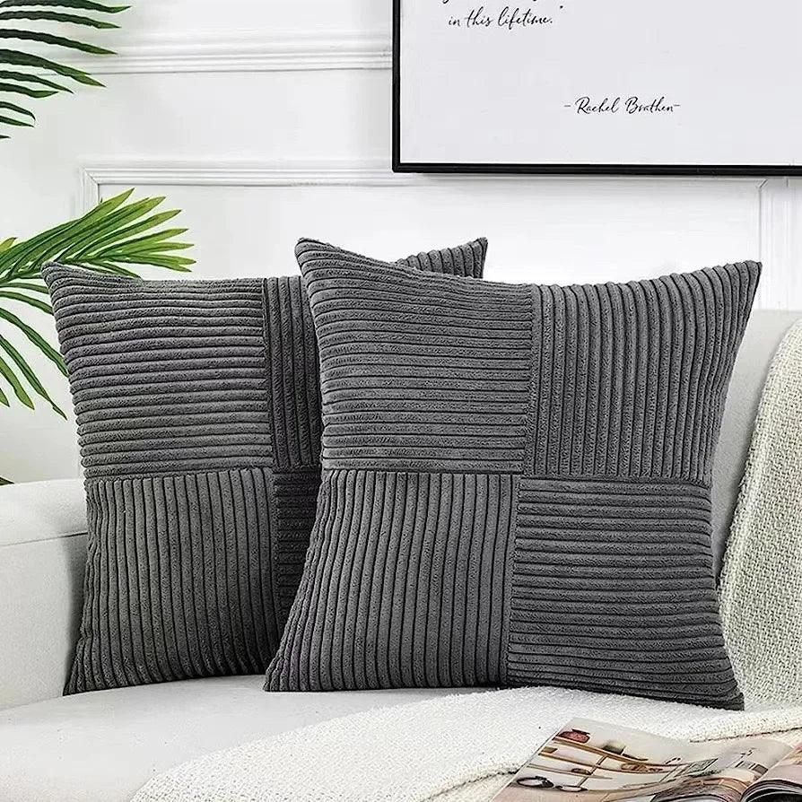 Conjunto 2 Capas de Almofada Macias e Elegantes Mup-0031-OutletMup-Cinza Escuro-OutletMup