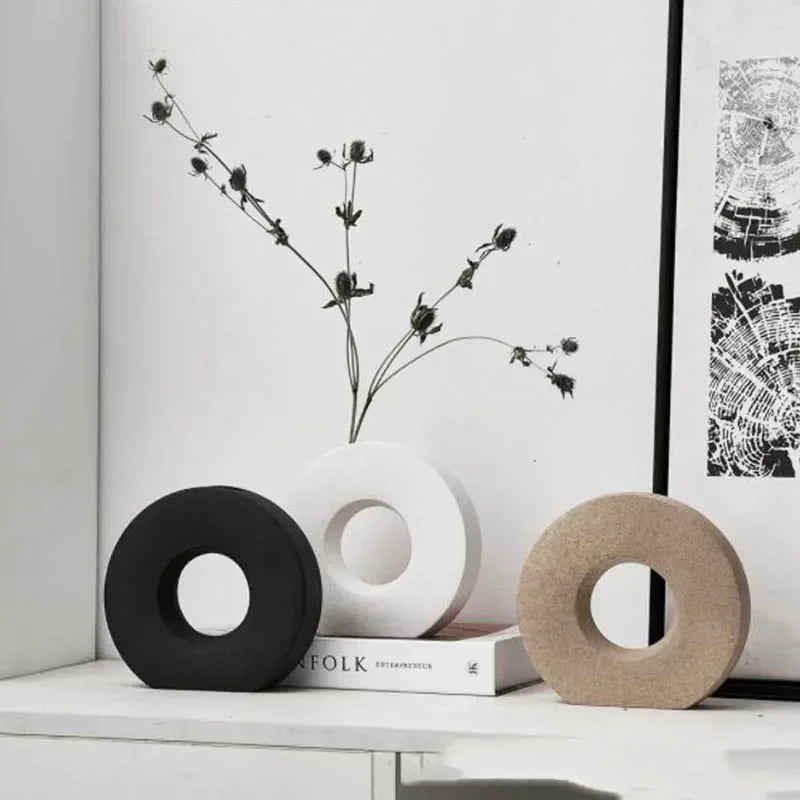 Vaso Donut de Cerâmica Elegance-0183-OutletMup-OutletMup