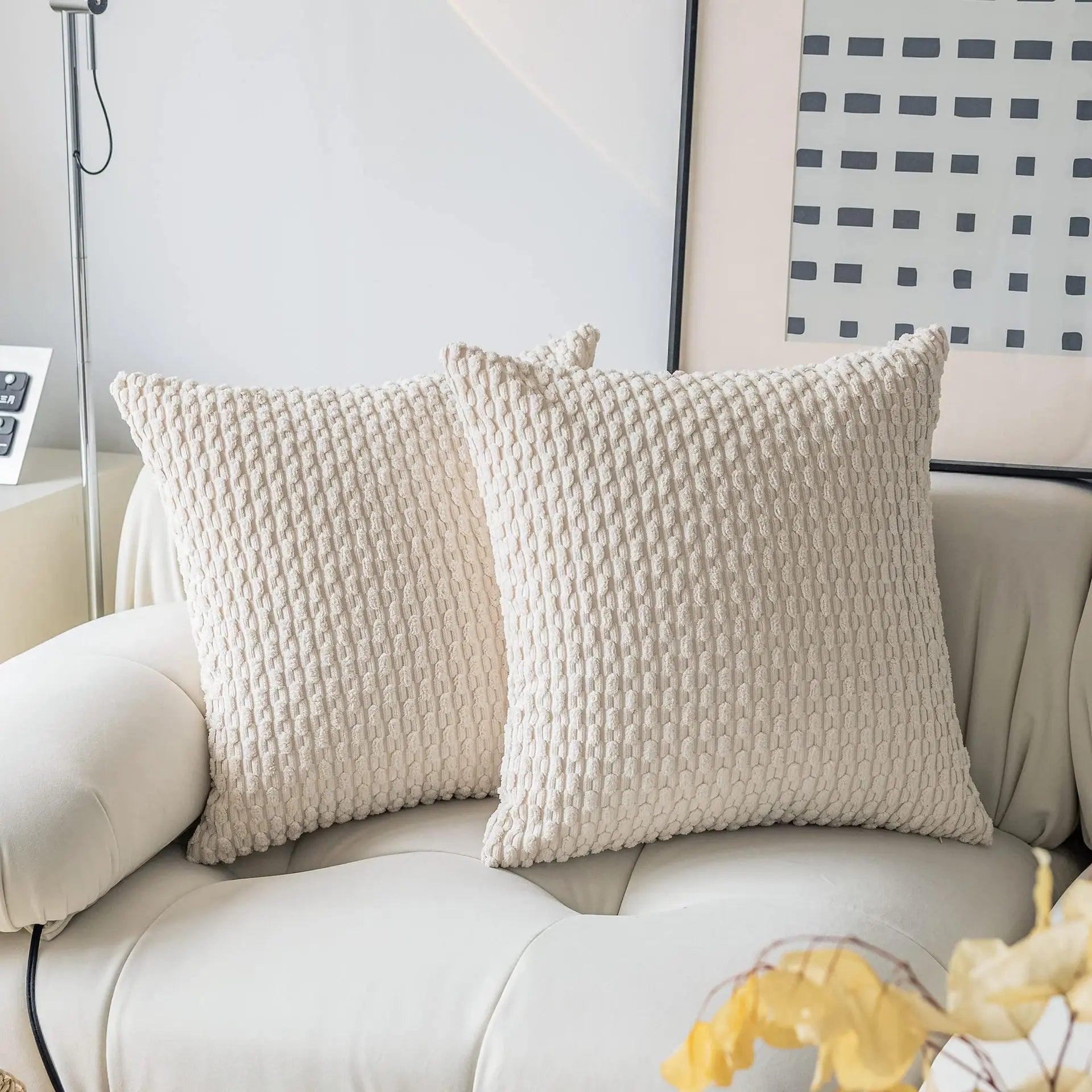 Capa de Almofada 45x45cm – Corduroy Alta Qualidade Mup-0021-OutletMup-Branco-OutletMup