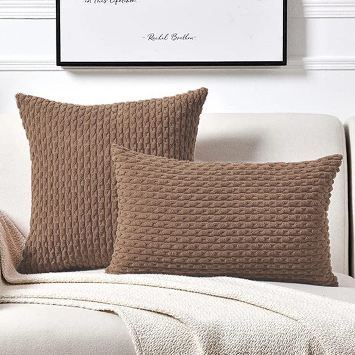 Capa de Almofada 45x45cm – Corduroy Alta Qualidade Mup-0021-OutletMup-Marrom-OutletMup