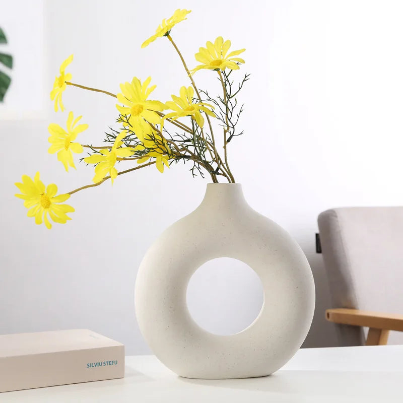 Vaso Redondo Oco de Cerâmica Elegance-0162-OutletMup-OutletMup