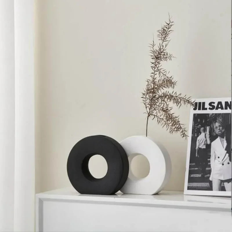 Vaso Donut de Cerâmica Elegance-0183-OutletMup-OutletMup