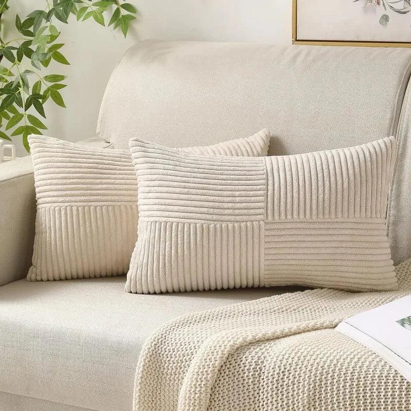 Capa de Almofada Texturizada Corduroy com Listras-0025-OutletMup-OutletMup