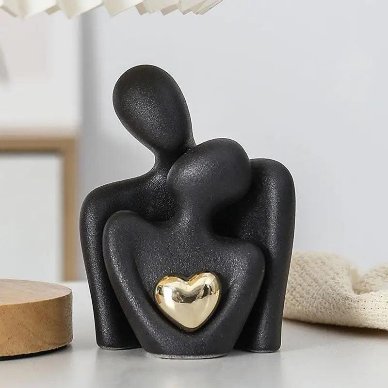 Estátua Decorativa Abstrata de Casal Escultura Moderna em Cerâmica para Sala Mup-0048-OutletMup-OutletMup