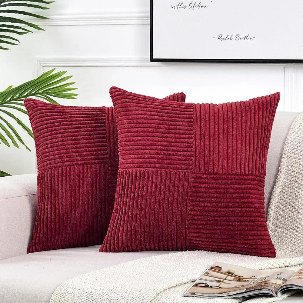 Conjunto 2 Capas de Almofada Macias e Elegantes Mup-0031-OutletMup-Vermelho Vinho-OutletMup