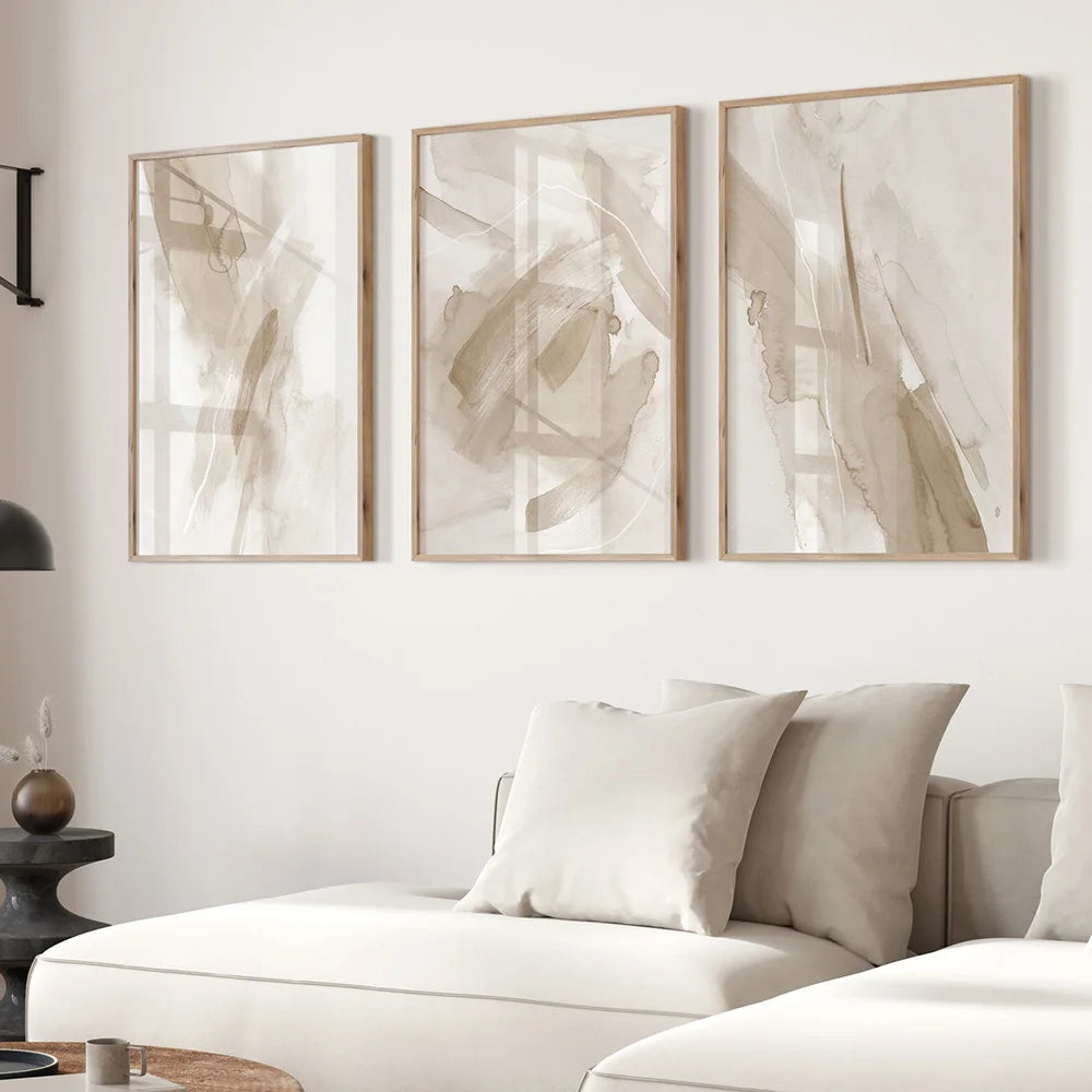 Quadros Abstratos Tons Neutros