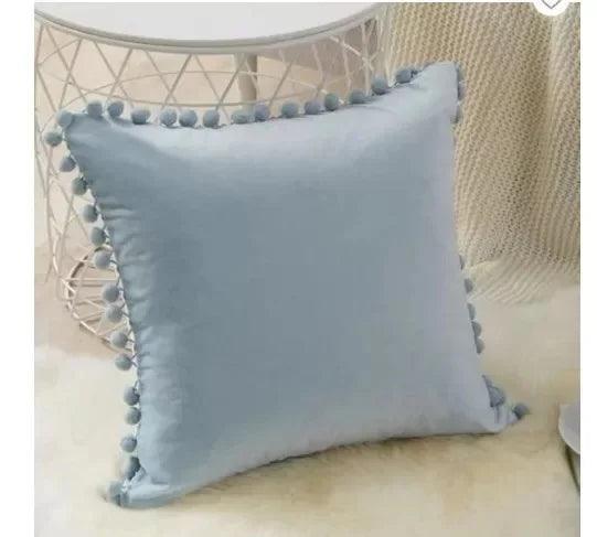 Capa de Almofada de Veludo com Bolinhas Mup-0023-OutletMup-Cinza Claro-OutletMup