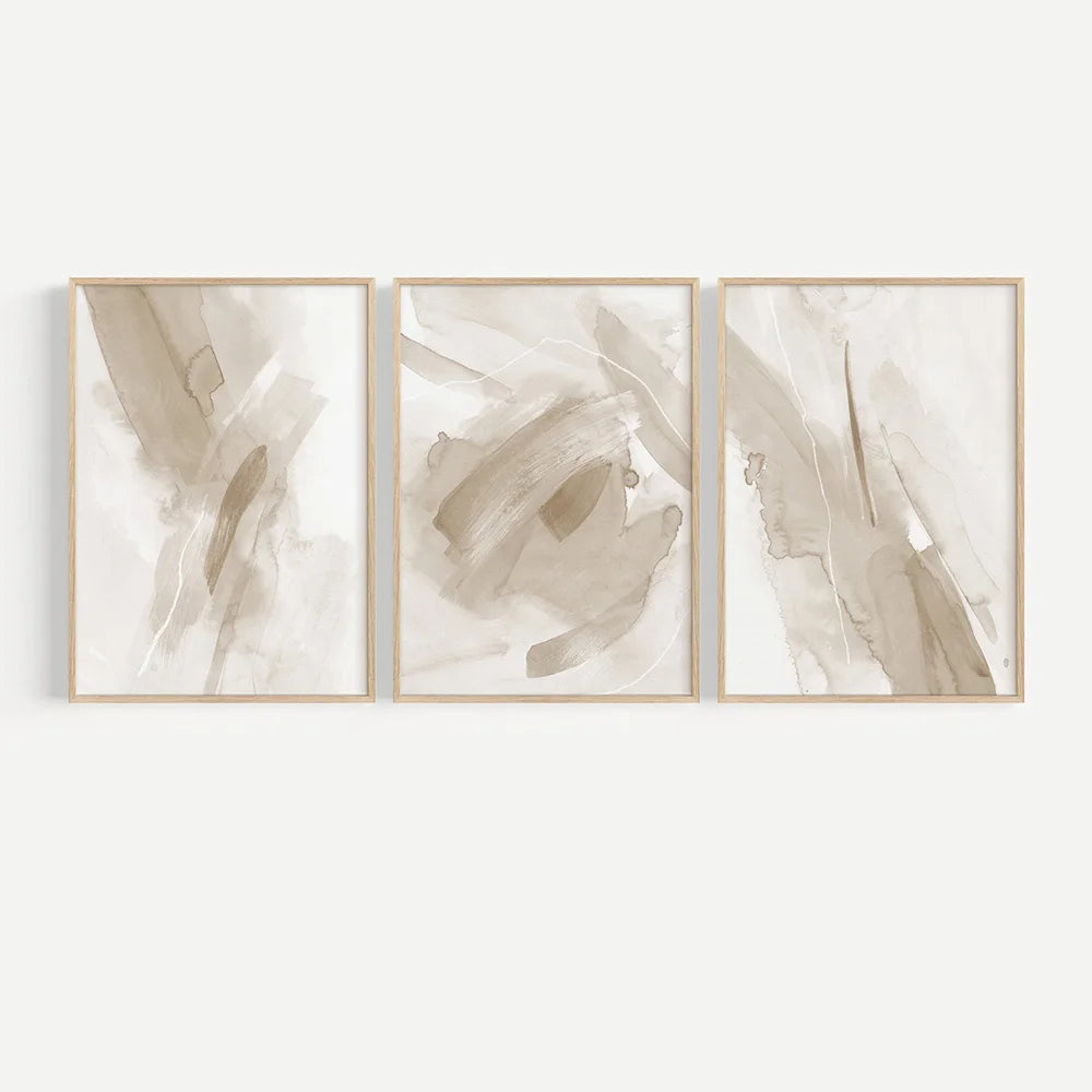 Quadros Abstratos Tons Neutros