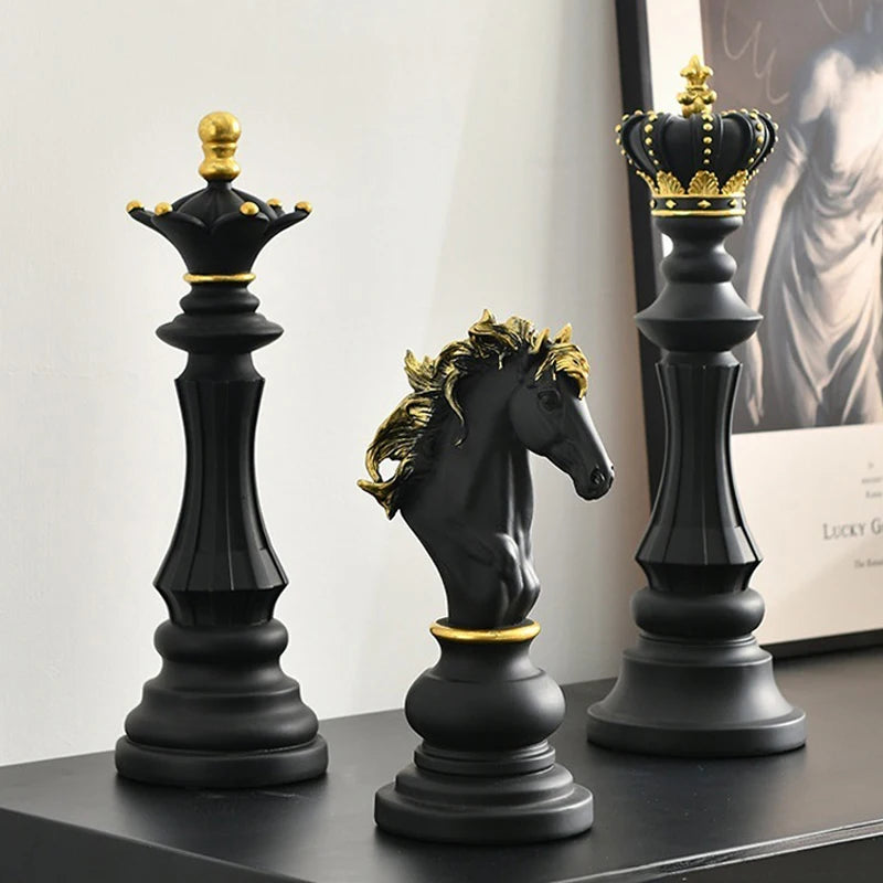 Estátuas Decorativas de Xadrez Elegance-0174-OutletMup-OutletMup
