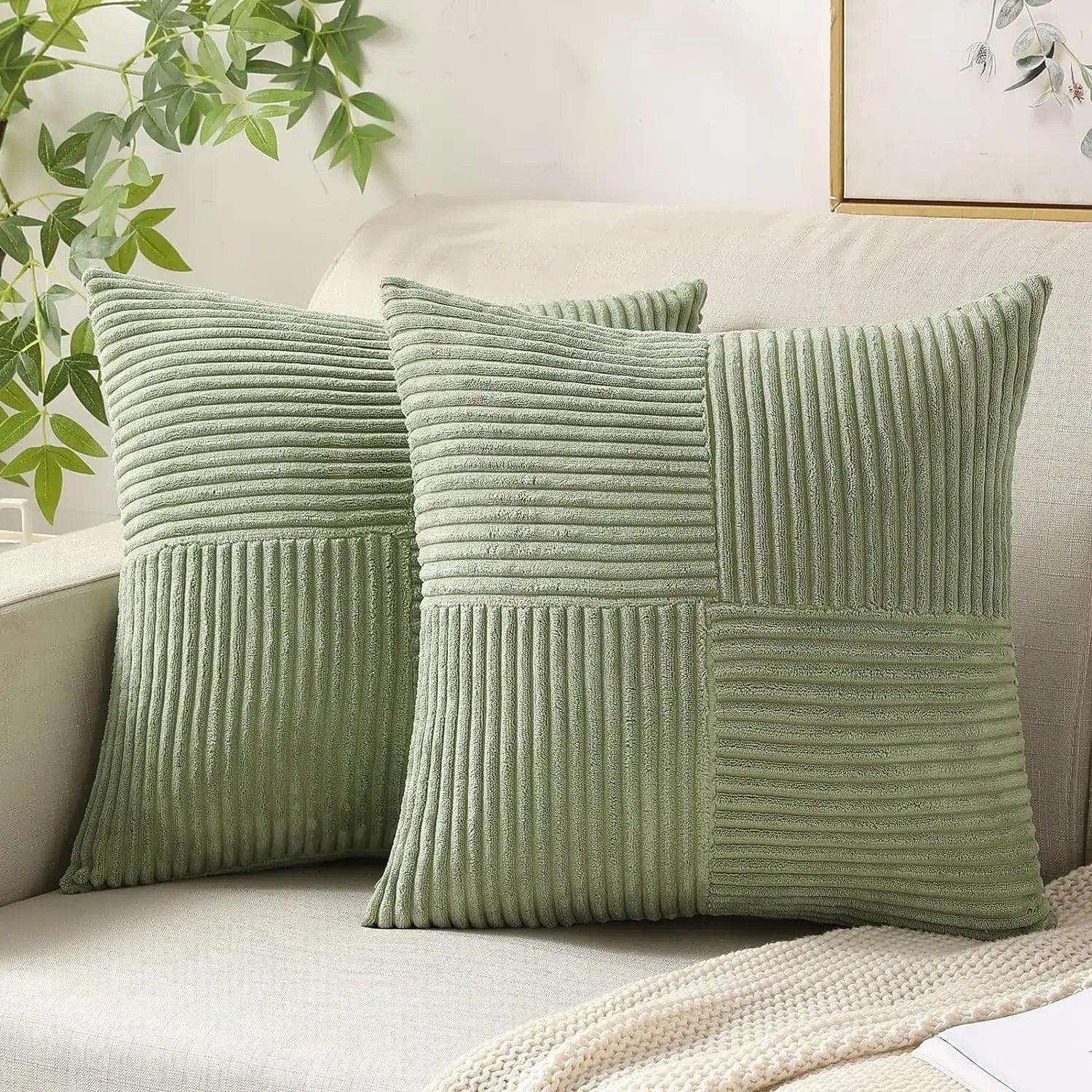 Conjunto 2 Capas de Almofada Macias e Elegantes Mup-0031-OutletMup-Verde Sálvia-OutletMup