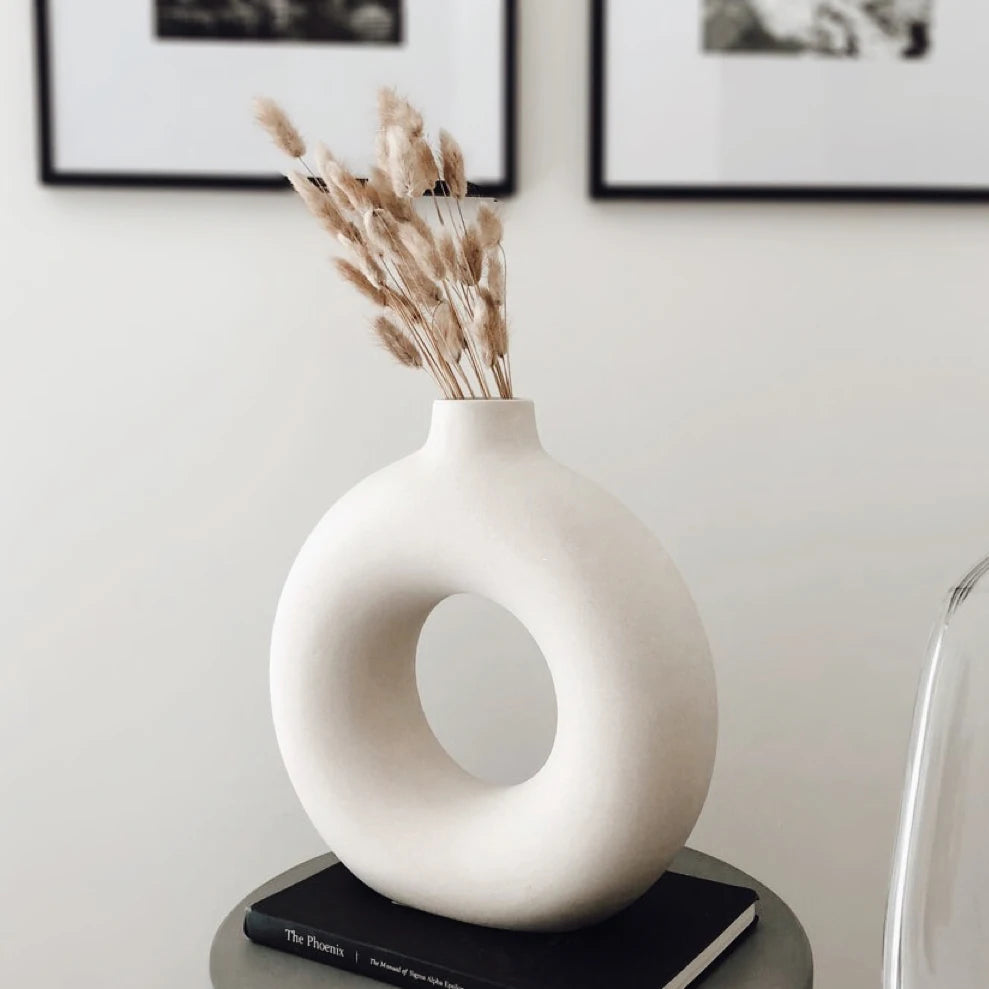 Vaso Redondo Oco de Cerâmica Elegance-0162-OutletMup-OutletMup