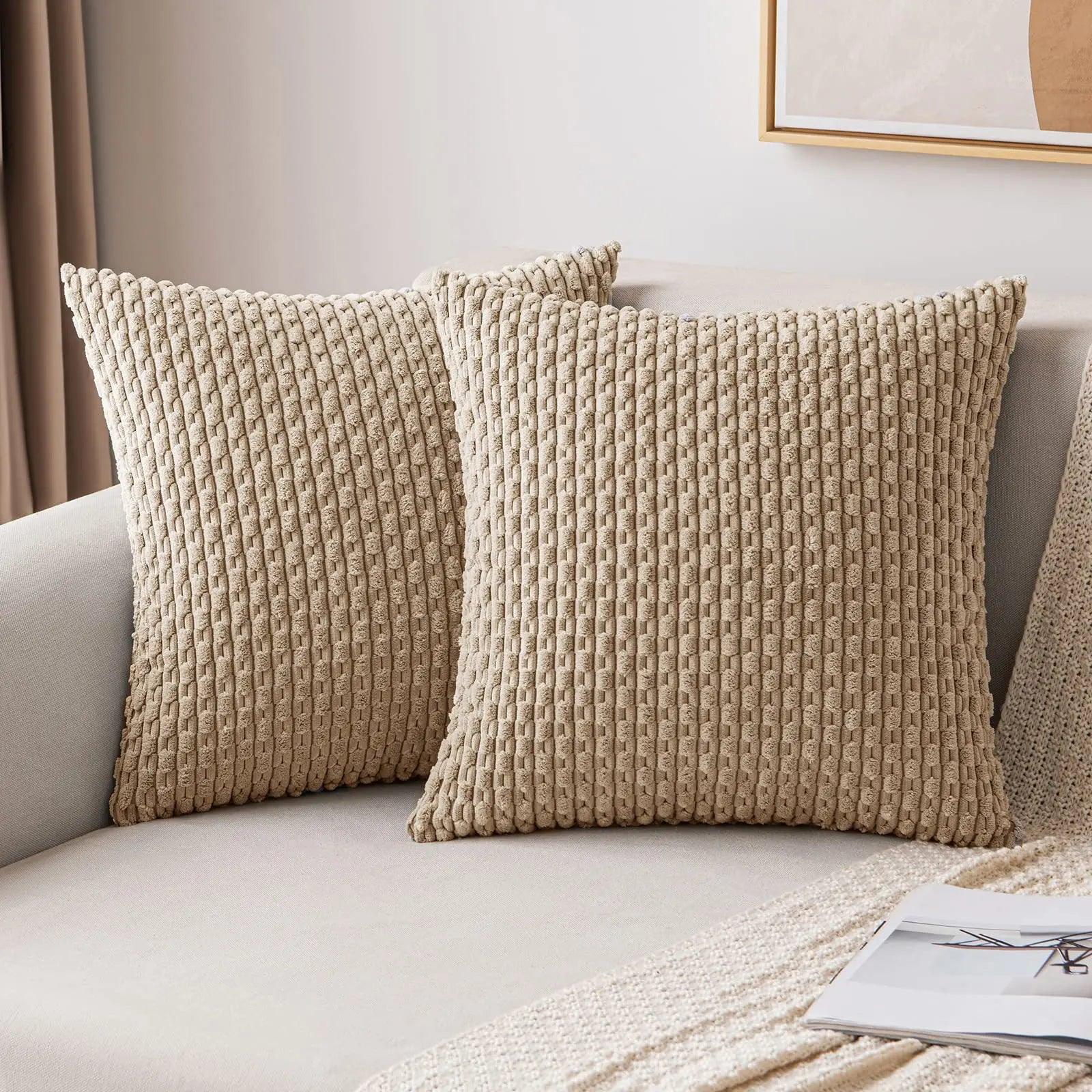 Capa de Almofada 45x45cm – Corduroy Alta Qualidade Mup-0021-OutletMup-Bege-OutletMup