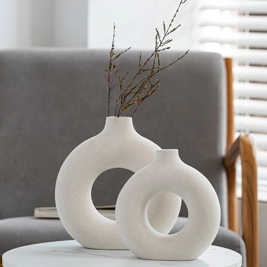 Vaso Redondo Oco de Cerâmica Elegance-0162-OutletMup-OutletMup