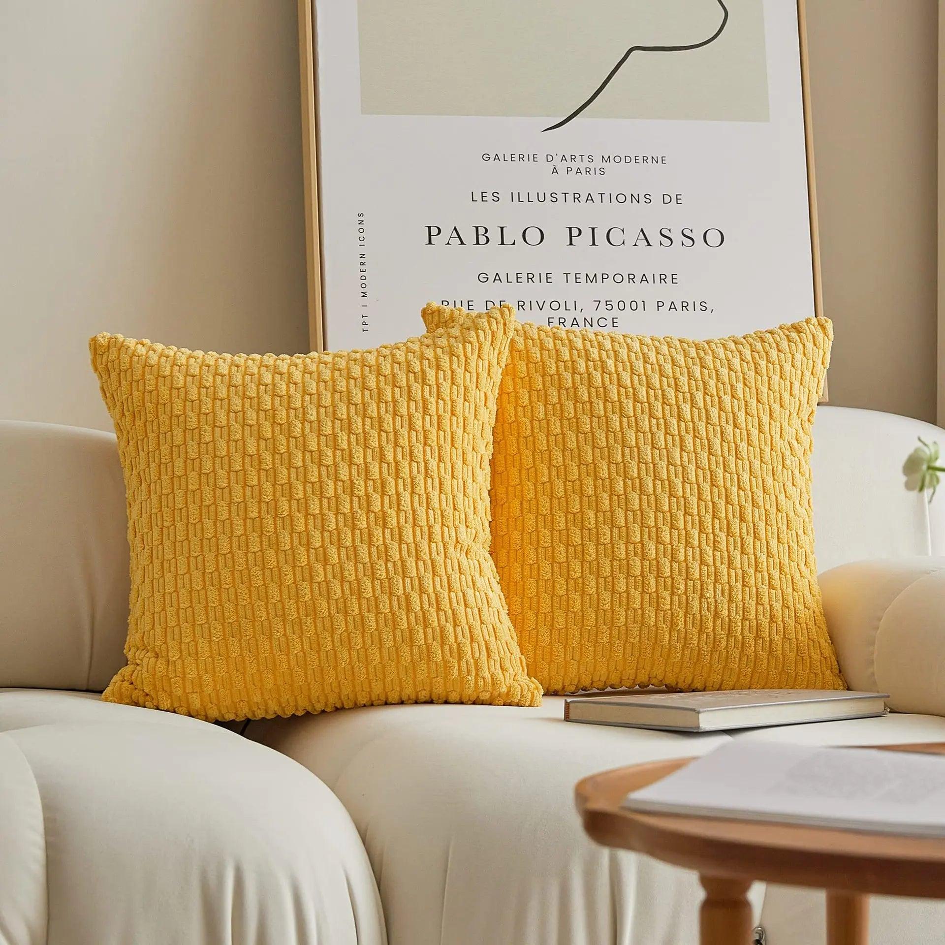 Capa de Almofada 45x45cm – Corduroy Alta Qualidade Mup-0021-OutletMup-Amarelo-OutletMup