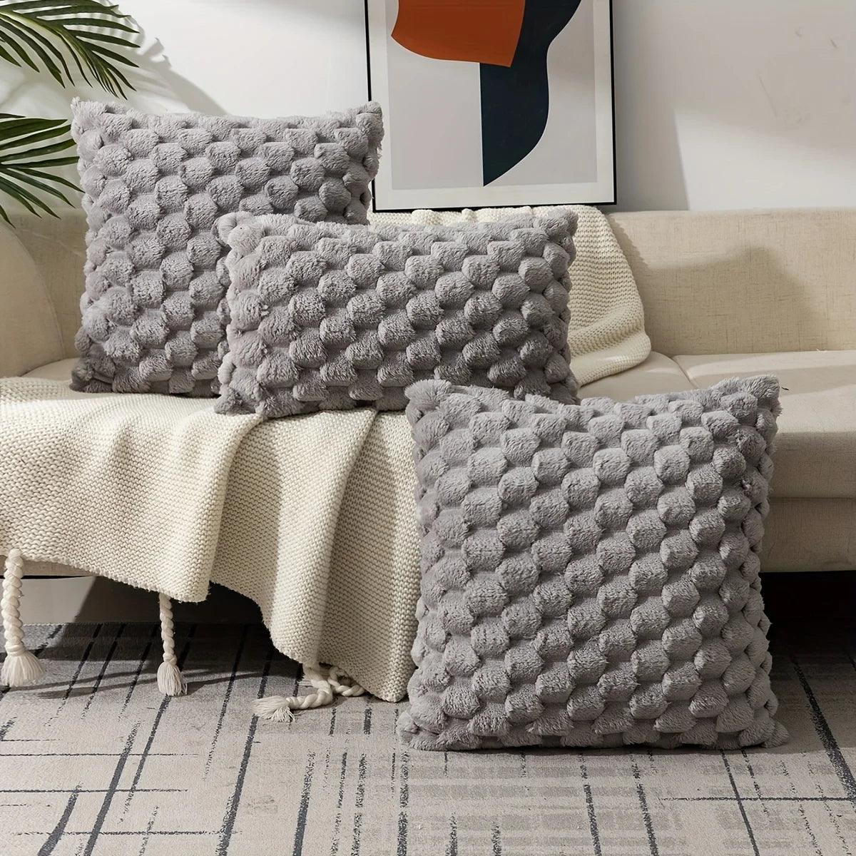 Capa de Almofada Aconchegante para Sala Mup-0022-OutletMup-Cinza-30x50cm-OutletMup