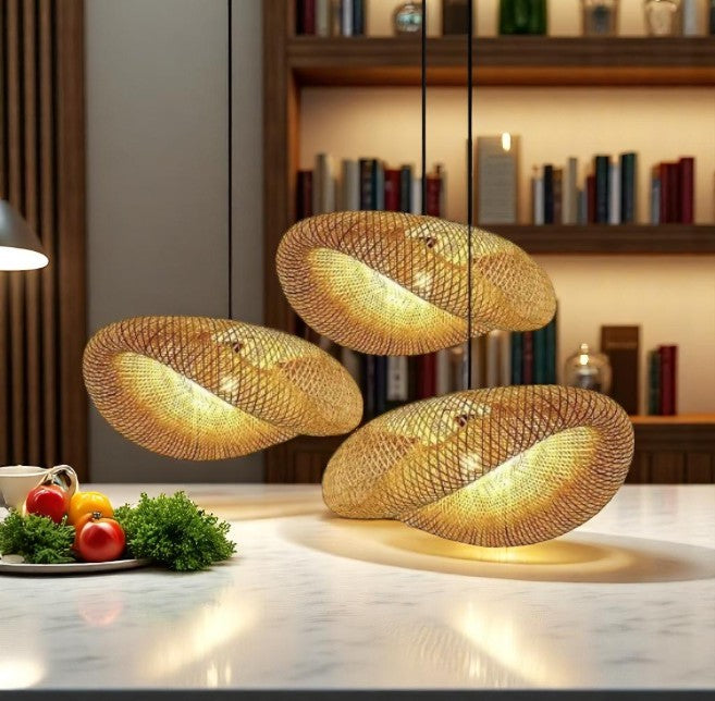 Luminária Pendente de Bambu