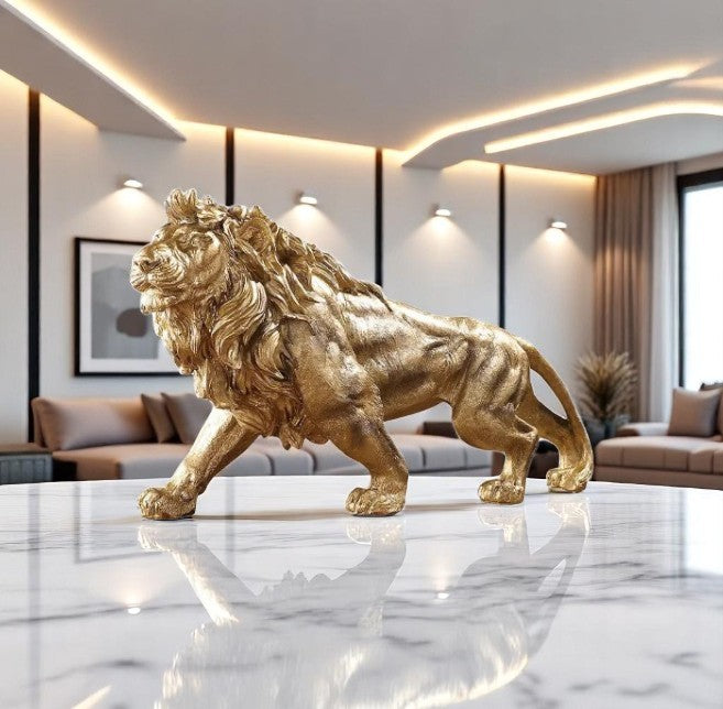 Escultura de Leão Dourado