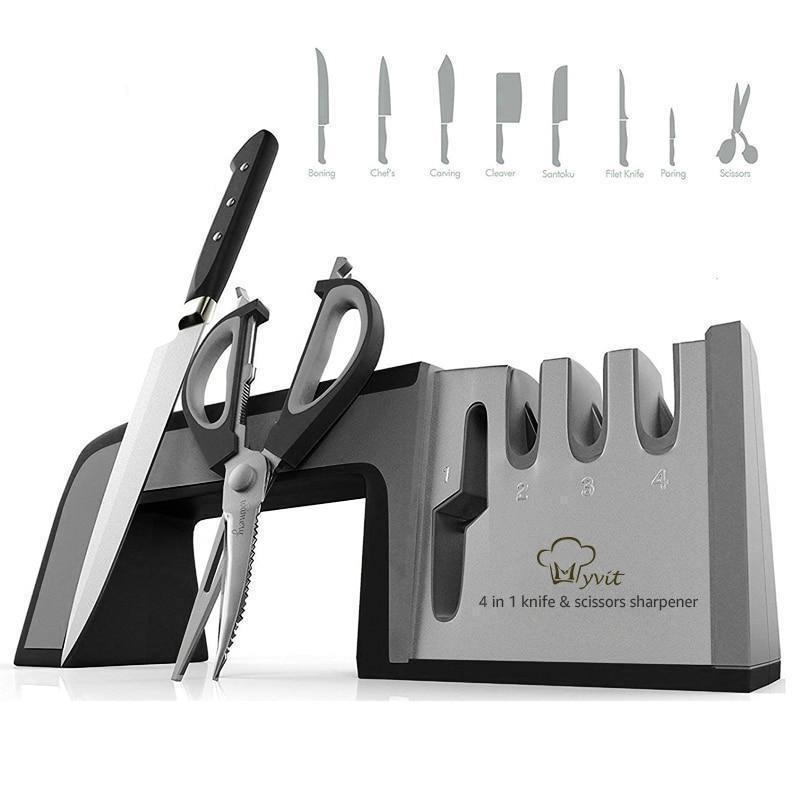 Afiador Japonês Profissional 4 em 1 para Facas e Tesouras Mup-0004-OutletMup-Preto-OutletMup