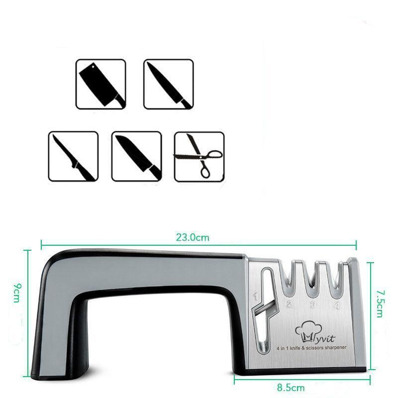 Afiador Japonês Profissional 4 em 1 para Facas e Tesouras
