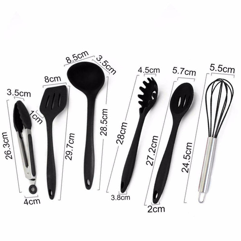 Conjunto de Utensílios em Silicone Resistentes e Práticos para Cozinha